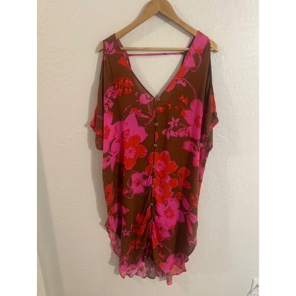 Cabi Pink & Red Tahitian Summer Swim Coverup - Picture 2 of 13